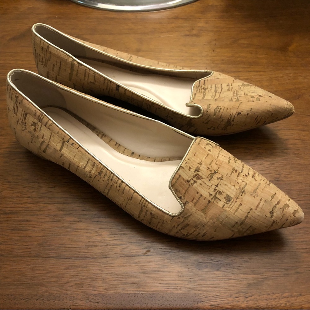 GUILHERMINA Anthropology Cork + Leather Flat Shoes